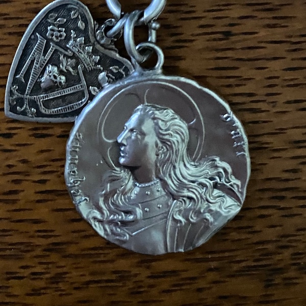 Antique Silver Joan of Arc Medal/Pendant