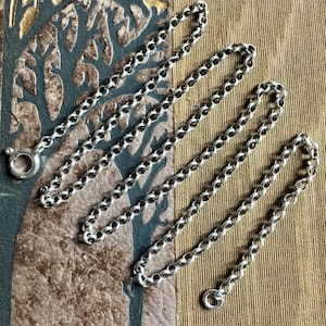 Antique French Silver Rollo Round Link Chain