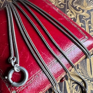 Antique Silver Fine Foxtail Link Guard Chain