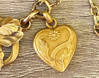 Antique Art Nouveau Gold Cased Heart Charm