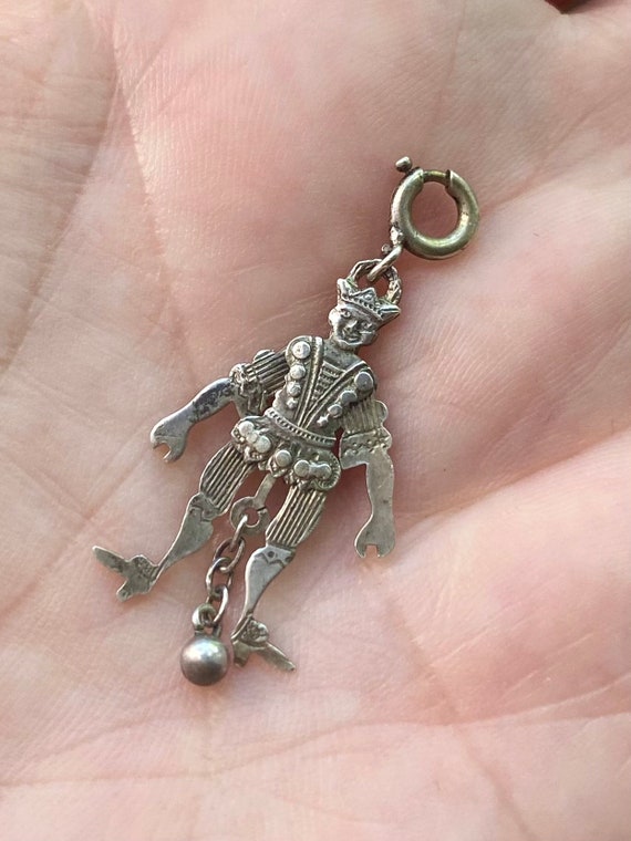 Antique Silver Mechanical Jumping Jack Acrobat Ch… - image 2