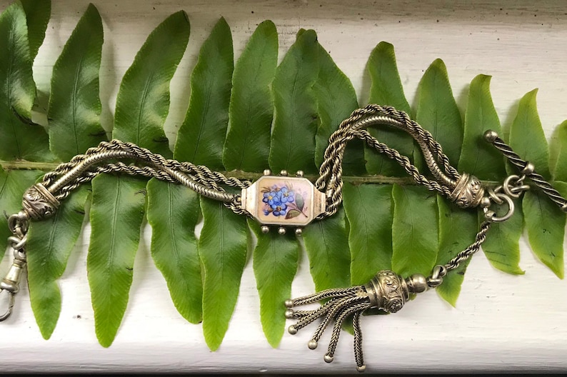 Antique Victorian Silver-gilt and Enamel Ablertina Bracelet