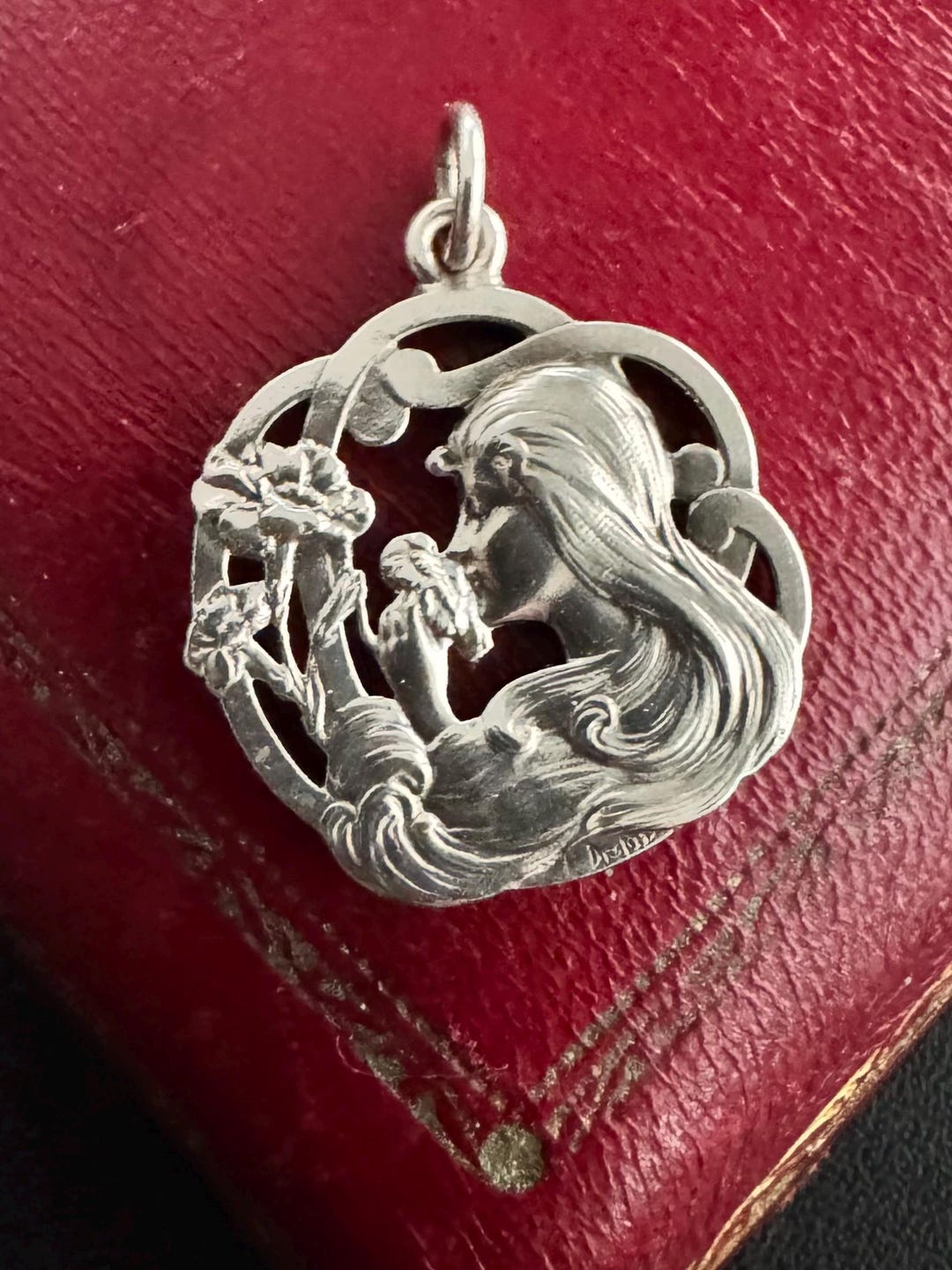 Antique Circa 1900 Art Nouveau Silver Pendant E. Dropsy Savard & Fils ...