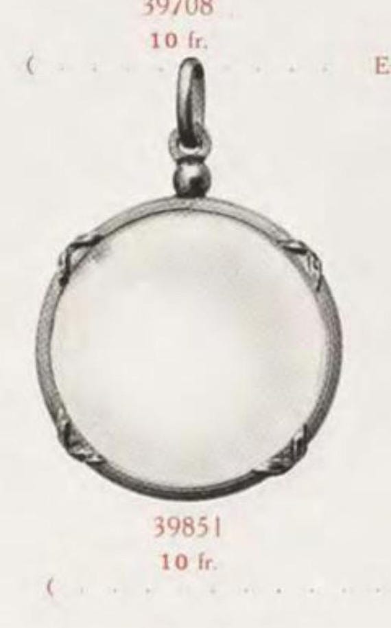 Antique Edwardian Silver Open Photo Locket Frame with… - Gem
