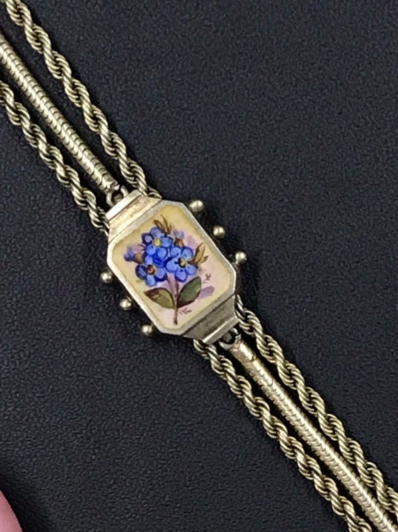 Antique Victorian Silver-gilt and Enamel Ablertina Bracelet