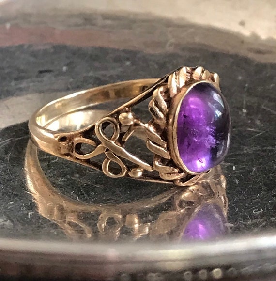 Vintage Arts and Crafts Style Gold and Amethyst  … - image 1