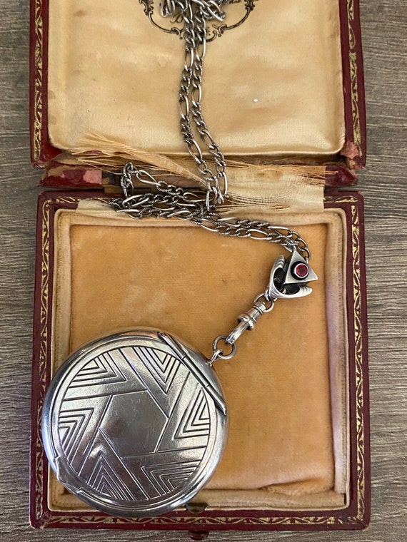 Antique Art Deco Geometric Compact