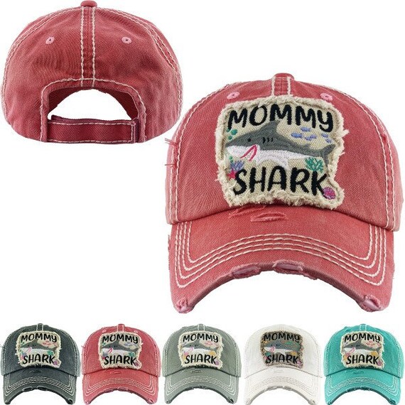 Distressed Turquoise Mommy Shark 