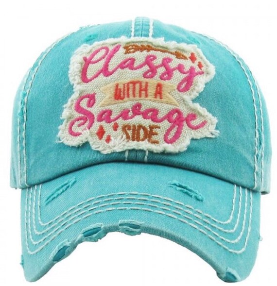 turquoise baseball cap
