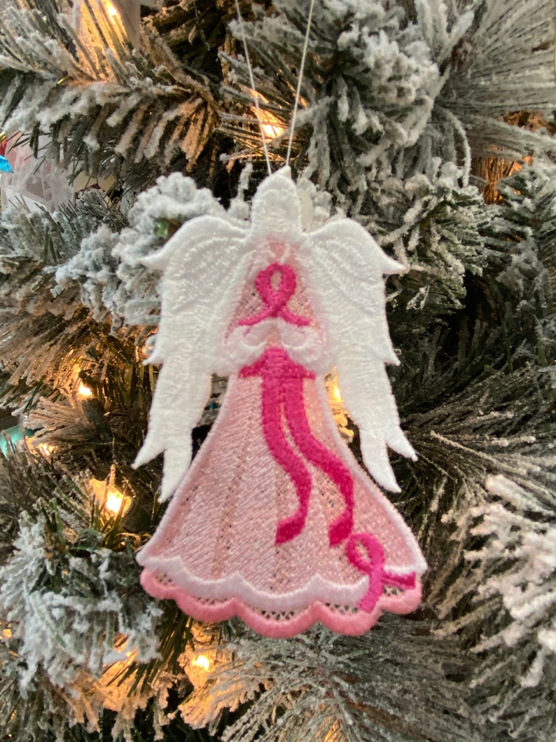 Breast Cancer Pink Ribbon Ornament Christmas ornament Cancer Etsy