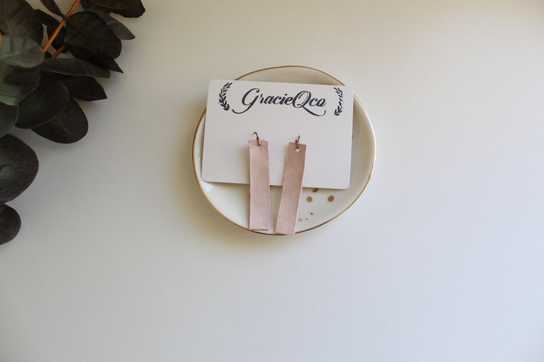 Leather earrings bar drop leather jewelry genuine leather earrings leather dangle boho earrings small earrings, handmade jewelry