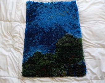 Hooked Accent Rug inspired by Emily Carr's Above the Trees