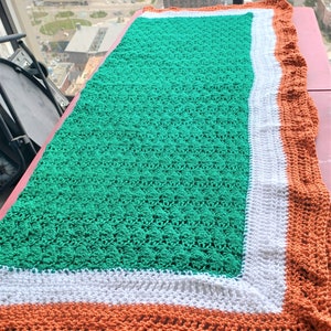 Irish tricolour large handmade throw image 1