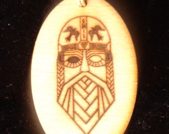 Original Design Norse laser-etched wood medallions