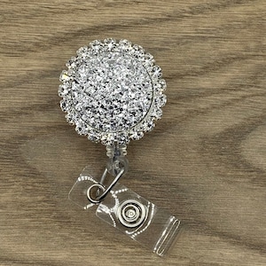 Resin Diamond Bling Neck Lanyard Retractable Id Badge Reel Phone Key Holder(  Color : White )