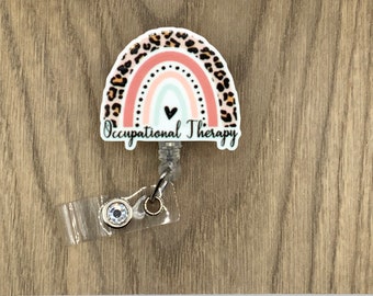 Occupational Therapy Badge Reel,  Retractable Badge Holder, OT Badge Clip, Gift for Occupational Theraptist