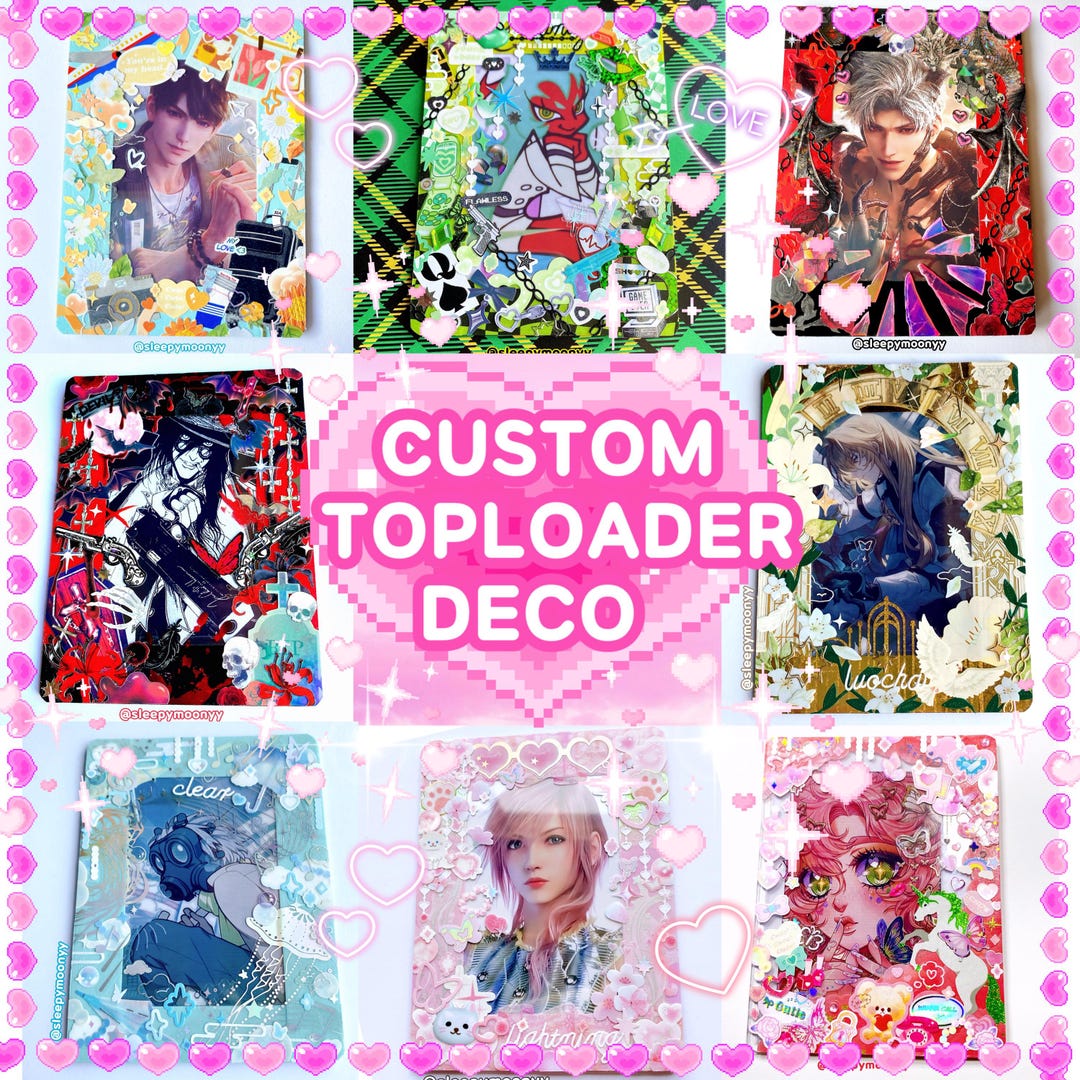 Custom Decorated Toploader | Anime Vtuber Manga Comfort Character - Etsy
