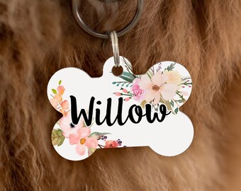 flower shaped dog tag