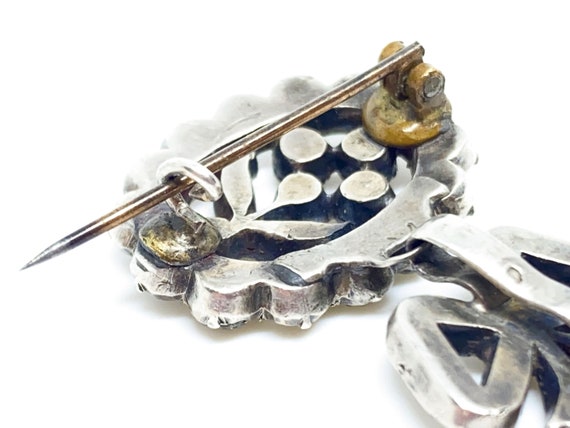 Georgian paste brooch, flower and ribbon design, … - image 4