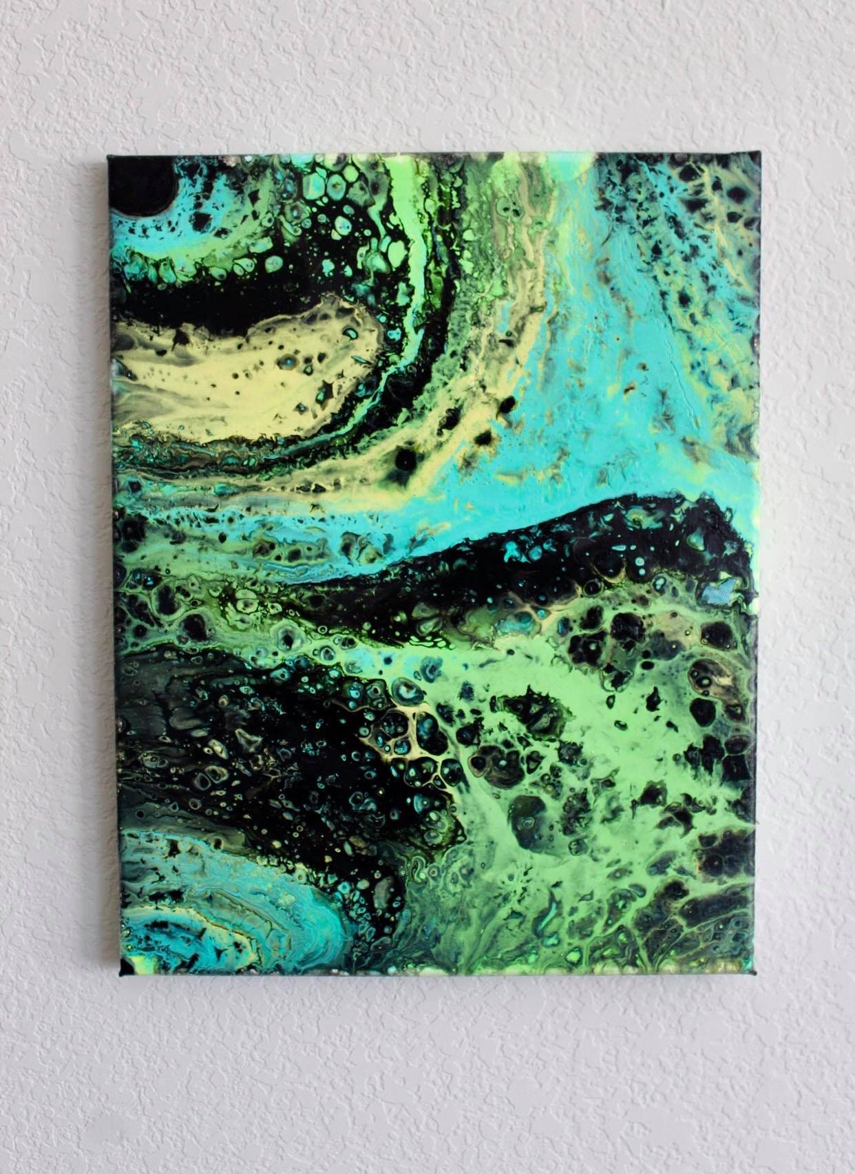 Colorbomb Abstract Acrylic Pour Painting on Canvas Original Etsy
