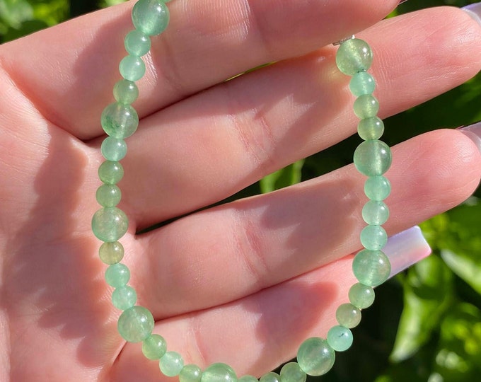 Green Aventurine - Handmade Gemstone Wire Clasp Bracelet