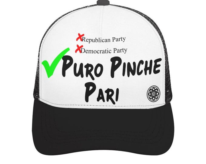 Puro Pinche Pari Tracker Hat | Funny Politics Snap Back | Party Hat