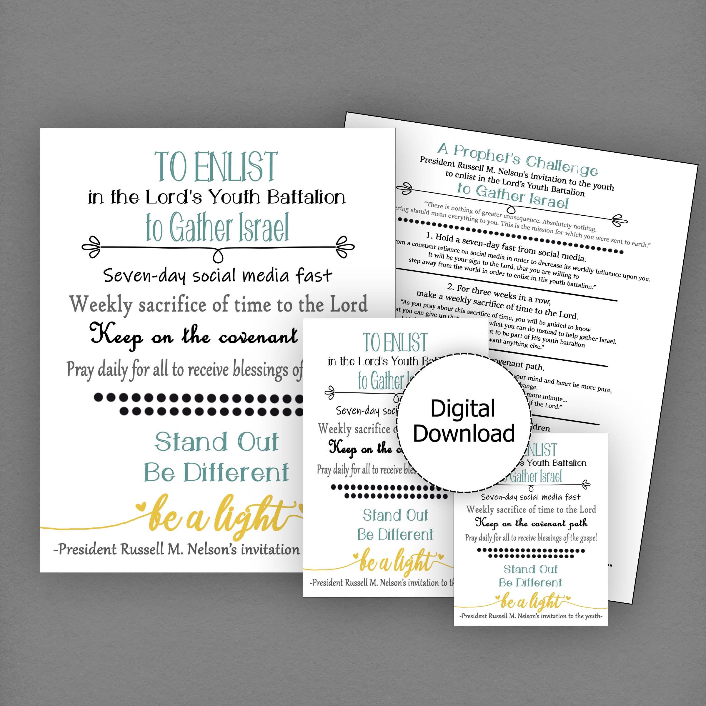 Russell M Nelson's Invitation to the Youth to Gather | Etsy