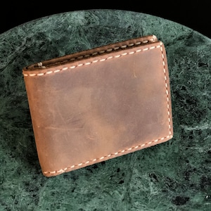 Leather Wallet Handmade leather wallet Leather Personalized Wallet Man Wallet minimalist wallet Groomsmen Gift Cinnamon TEXAS0028 image 9