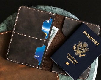 Passport Wallet, PERSONALIZED Leather Passport Wallet, Leather Travel Wallet, Travel Document, Distressed Leather # TEXAS006