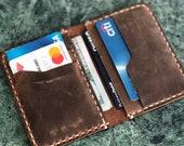 Minimalist Leather Wallet, Bifold Wallet, Distressed Leather Slim Bifold Wallet, Personalized Leather Wallet,Leather Cardholder ID TEXAS007