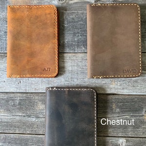 Personalized Leather Field Notes Cover, Leather Journal Cover, Gift For Him, Fathers Day Gift, Christmas Gift TEXAS025 3) CHESTNUT