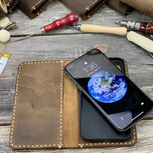 iPhone Xr Case, iPhone Xr Leather Wallet Case, PERSONALIZED Leather Cover Case - TEXAS012 image 2