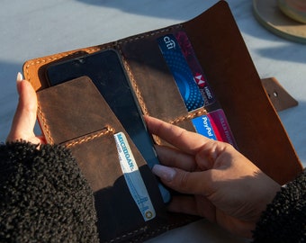 Minimalist Women's Leather Purse, Wallet Pocketbook, Checkbook Cover, Mothers Gift, Leather Wallet Purse, Bridesmaid gift # TEXAS003