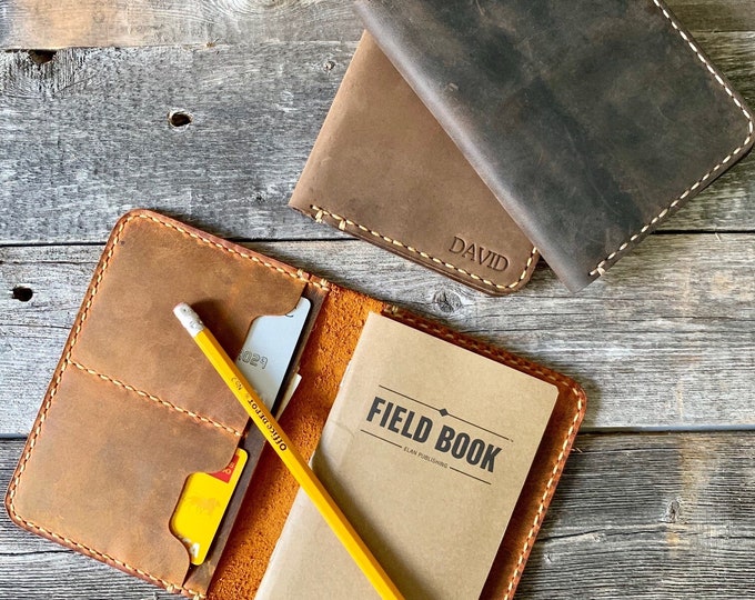 Leather Field Notes Cover, Personalized Field Notes Cover, Groomsmen Gift, Gifts for Men, Gifts for Dad #TEXAS0025