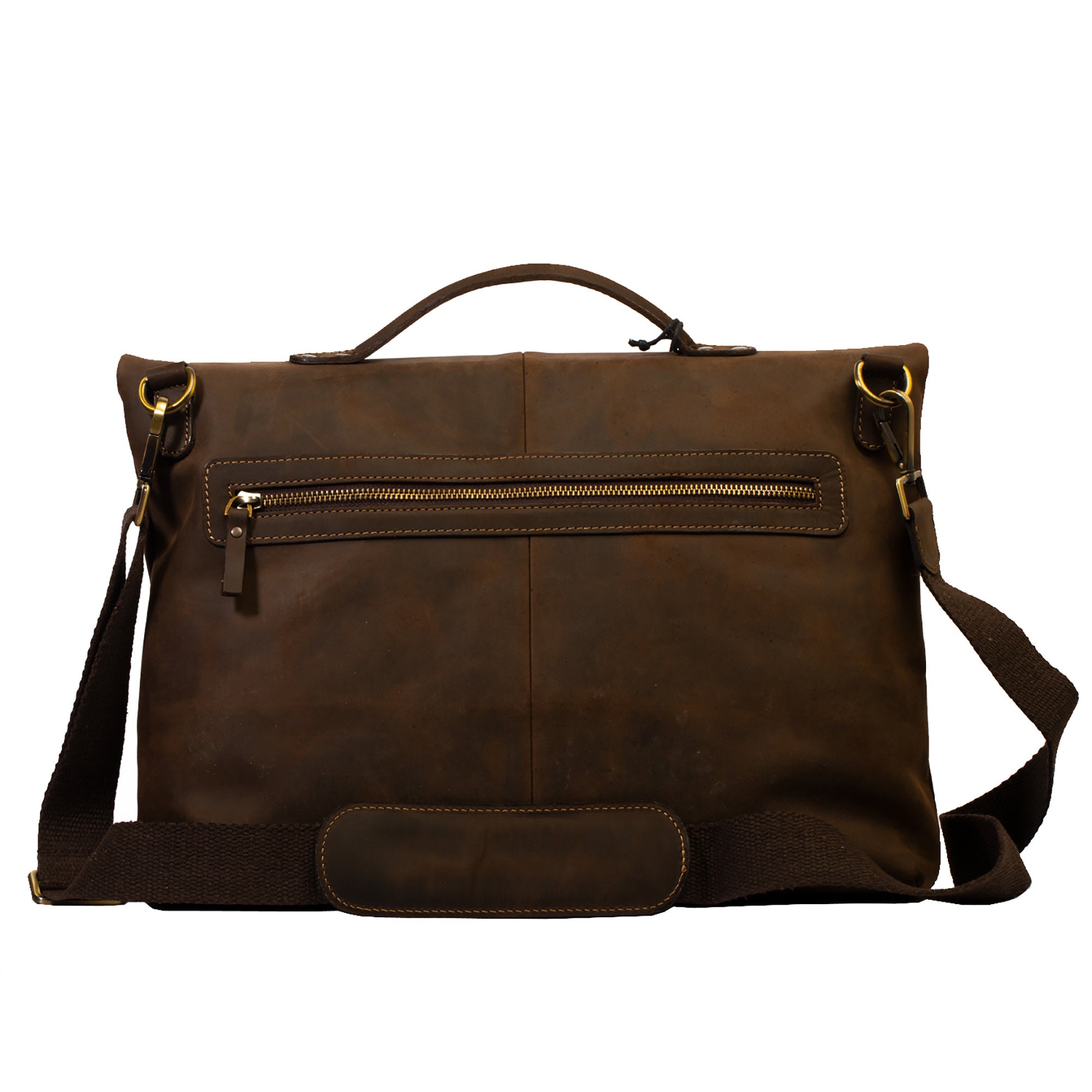 Personalized Full Grain Leather Messenger Bag Laptop Bag | Etsy
