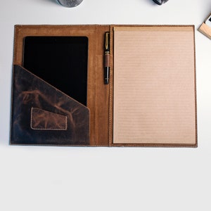 Crazy Dark Brown Leather Notebook Case, Pen Loop Journal Gift for Him, Refillable Journal, Book Accessories