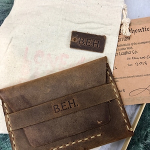 Cartera de hombre personalizada, cartera de bolsillo frontal, cartera de cuero fino, cartera de hombre, cartera delgada hecha a mano, cartera unisex # TEXAS001