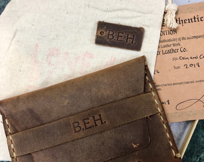 Personalized Men's Wallet, front pocket wallet, Thin leather wallet, Men's Wallet, Handmade Slim wallet, Unisex Wallet # TEXAS001