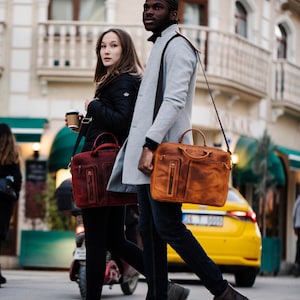 Leather Briefcase Brown Leather Briefcase Men Leather Briefcase Laptop Bag Leather bag Gift for Him Shoulder Bag Men Briefcase