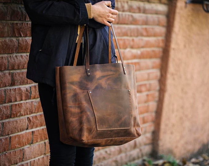 Leather Tote Bag Handmade Leather Purse Large Leather Handbag Leather Purse Leather Bag Leather Handbag