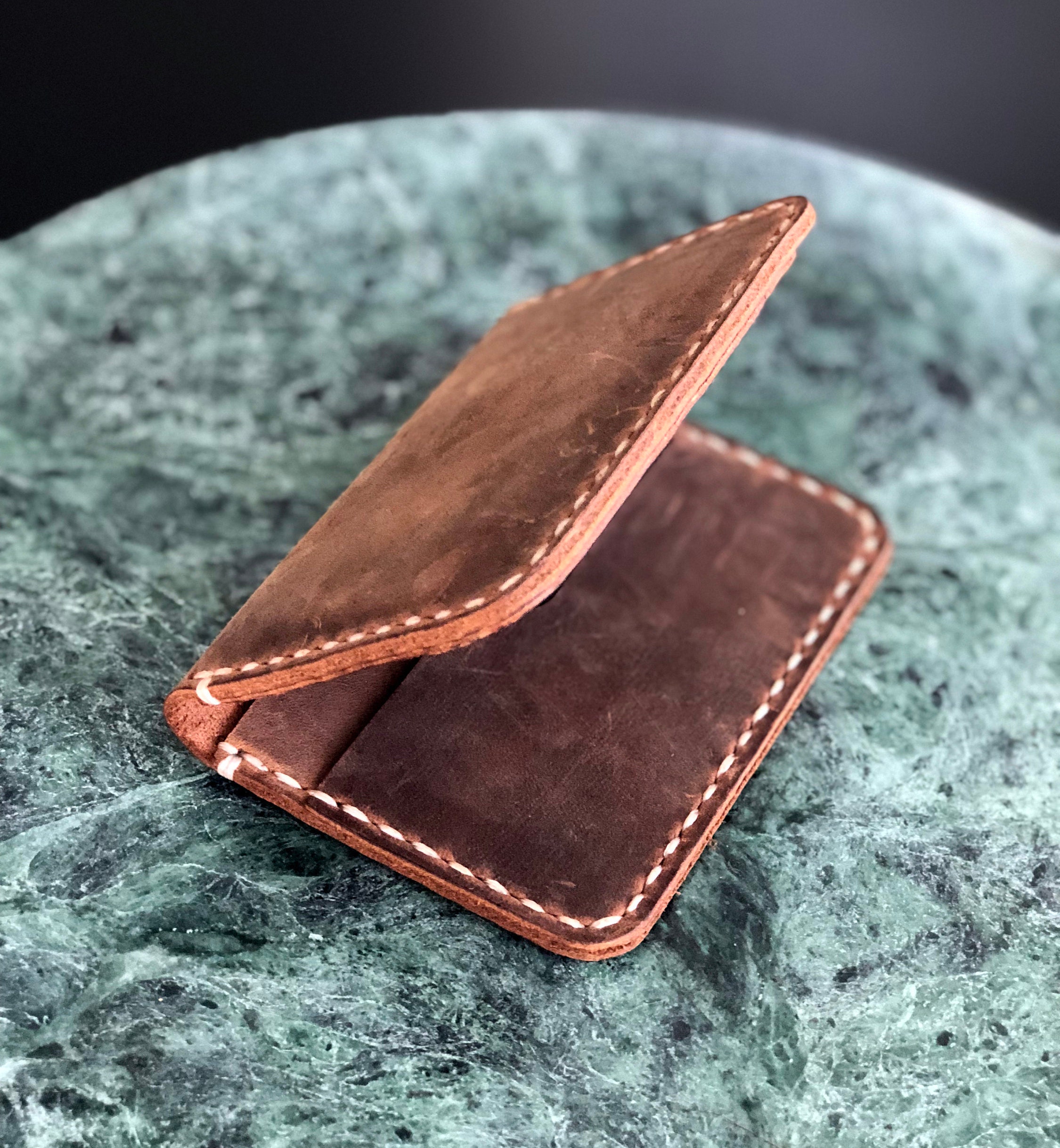 PERSONALIZED LEATHER Wallet, Minimalist Leather Wallet, Leather Bifold