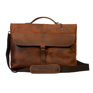 Personalized Full Grain leather Messenger Bag Laptop Bag Crossbody Shoulder Bag Men Briefcase Handmade Bag Christmas Gifts Best image 4