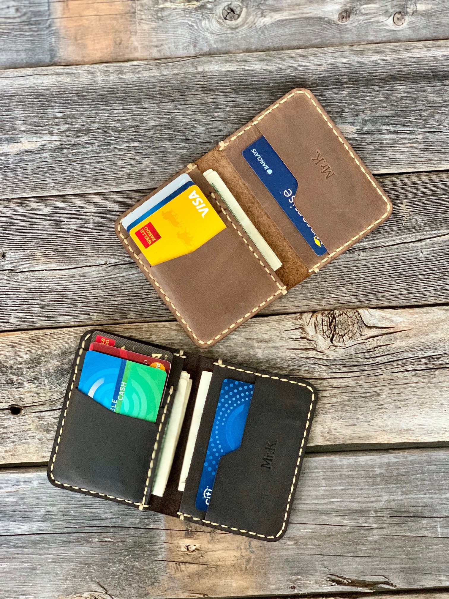 Slim Mens Wallet Bifold [Handmade] [Personalized]