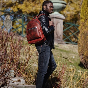 Leather Backpack | Casual Backpack Laptop | Leather Rucksack | Everyday Backpack