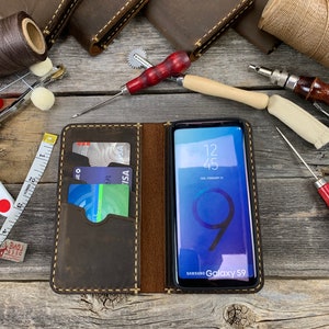 Samsung Galaxy S9 Leather Wallet Case, Galaxy S9 Leather Case, Samsung S9 Case, Leather Case for Galaxy S9 IDTEXAS 0S9 image 4