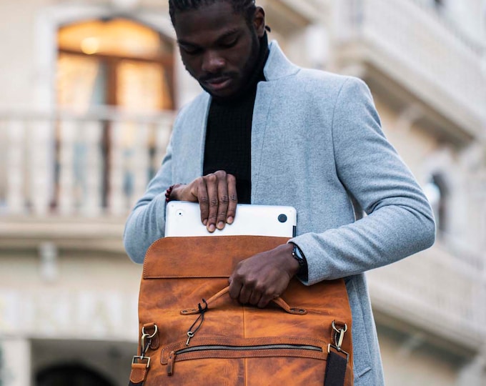Personalized Full Grain leather Messenger Bag Laptop Bag Crossbody Shoulder Bag Men Briefcase Handmade Bag Christmas Gifts Best
