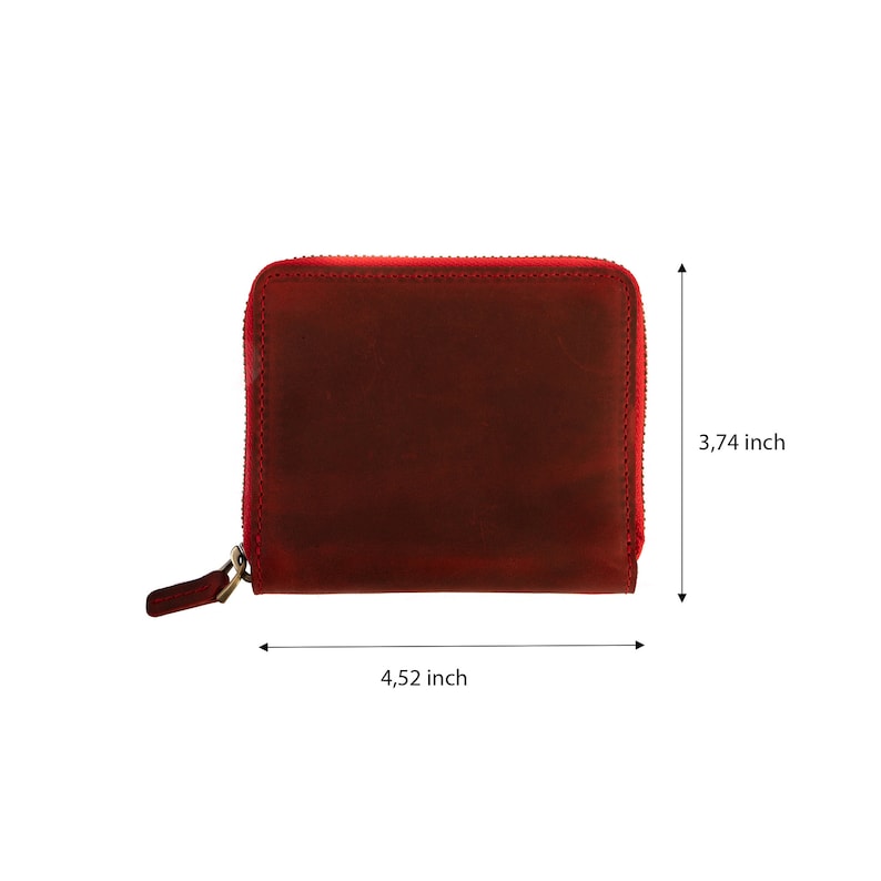 Handmade Leather Zipper Wallet Small Leather Wallet Coin Etsy