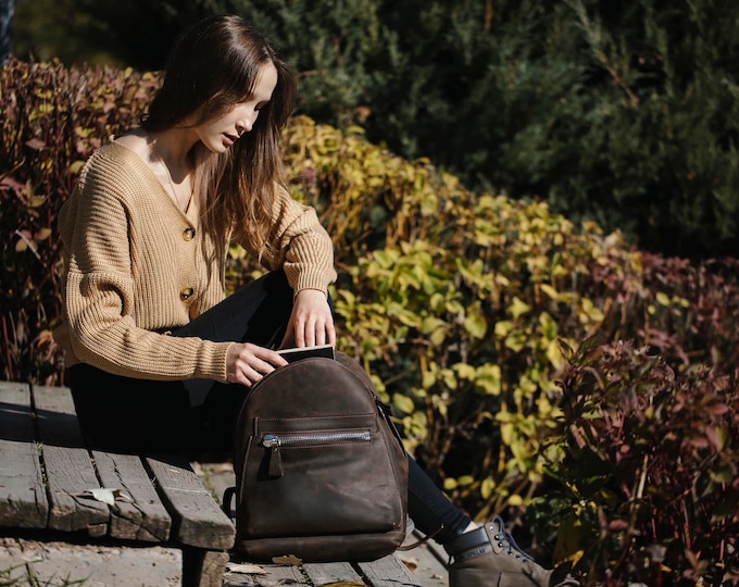 Leather Backpack, Leather Backpack, Leather Laptop Bag, Leather Rucksack, Unisex Backpack, Leather Tote Bag, Women bag, leather bag