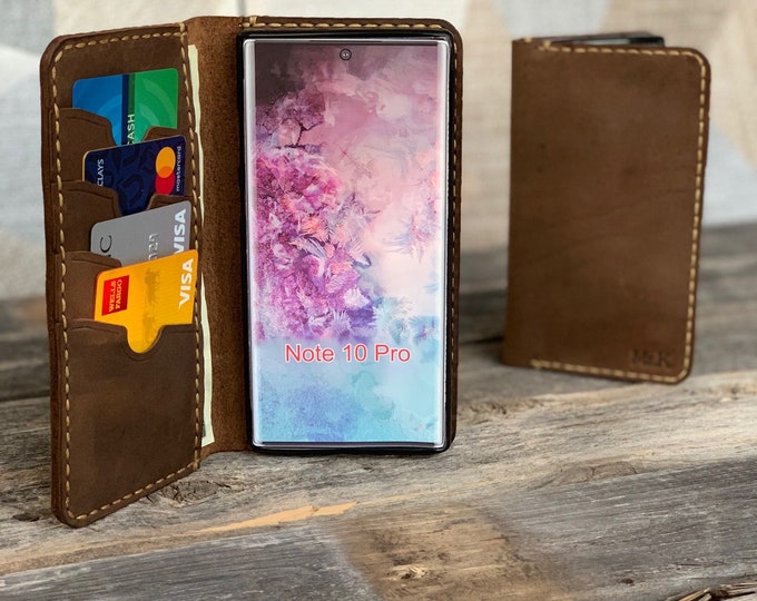 Samsung Galaxy Note 10 Case, Leather Wallet Case, Handmade Note 10 case, Note 10 leather case, leather Note 10,  - IDTEXAS- Note10