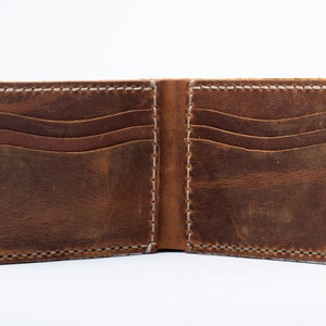 Leather Wallet Handmade leather wallet Leather Personalized Wallet Man Wallet minimalist wallet Groomsmen Gift Cinnamon TEXAS0028 imagem 4